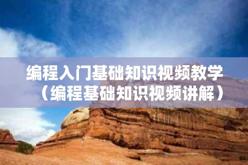 编程入门基础知识视频教学（编程基础知识视频讲解）