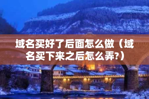 域名买好了后面怎么做（域名买下来之后怎么弄?）