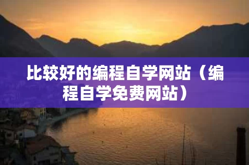 比较好的编程自学网站（编程自学免费网站）