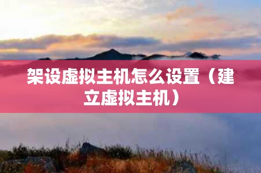 架设虚拟主机怎么设置（建立虚拟主机）
