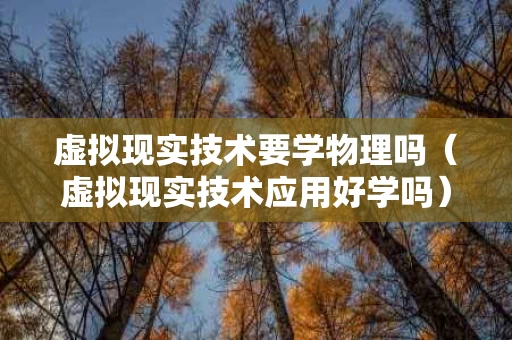 虚拟现实技术要学物理吗（虚拟现实技术应用好学吗）