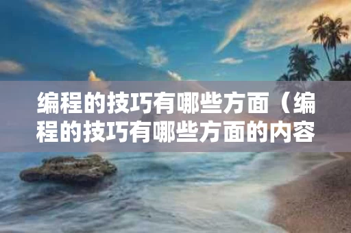 编程的技巧有哪些方面（编程的技巧有哪些方面的内容）