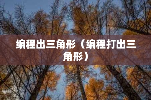 编程出三角形（编程打出三角形）