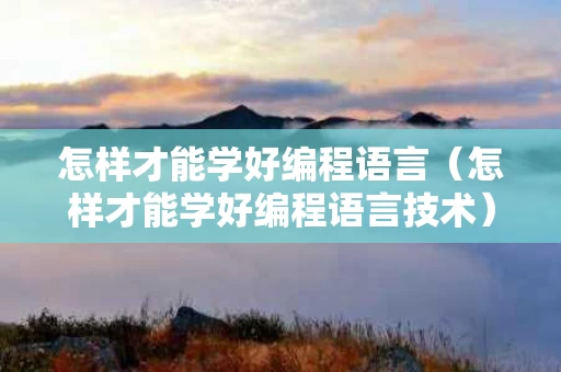 怎样才能学好编程语言（怎样才能学好编程语言技术）
