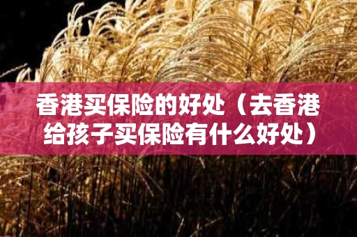 香港买保险的好处（去香港给孩子买保险有什么好处）
