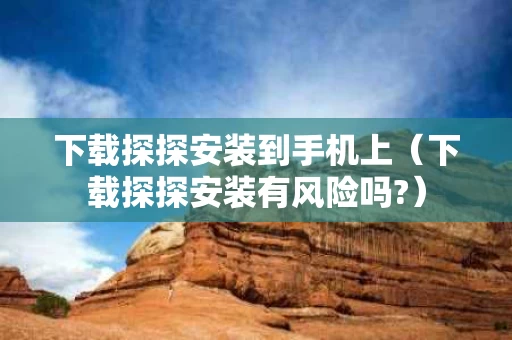 下载探探安装到手机上（下载探探安装有风险吗?）