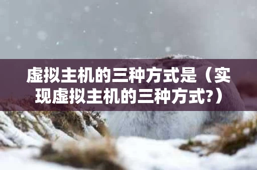 虚拟主机的三种方式是（实现虚拟主机的三种方式?）