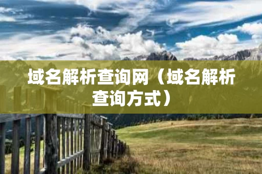 域名解析查询网（域名解析查询方式）