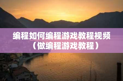 编程如何编程游戏教程视频（做编程游戏教程）