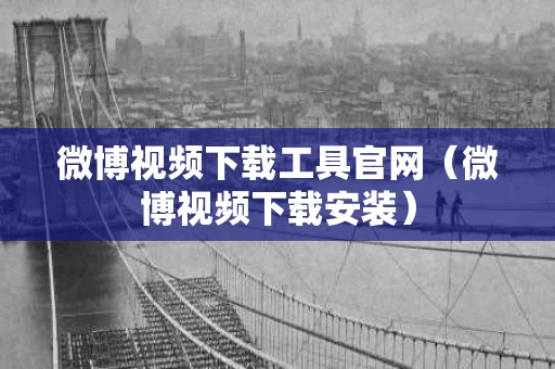 微博视频下载工具官网（微博视频下载安装）