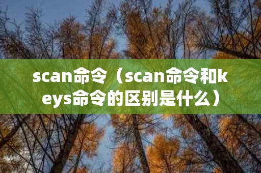 scan命令（scan命令和keys命令的区别是什么）