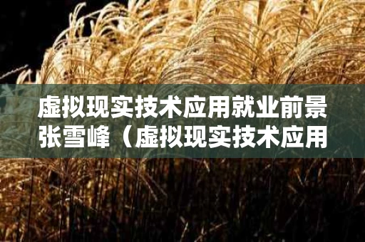 虚拟现实技术应用就业前景张雪峰（虚拟现实技术应用专业怎么样）