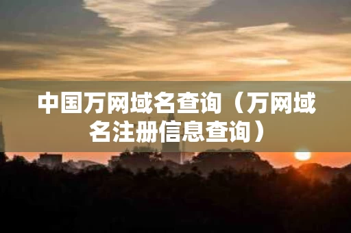 中国万网域名查询（万网域名注册信息查询）