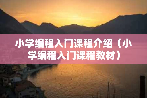 小学编程入门课程介绍（小学编程入门课程教材）
