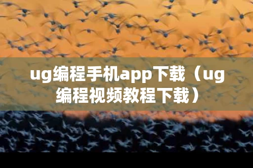 ug编程手机app下载（ug编程视频教程下载）