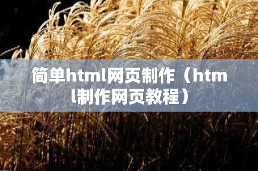 简单html网页制作（html制作网页教程）