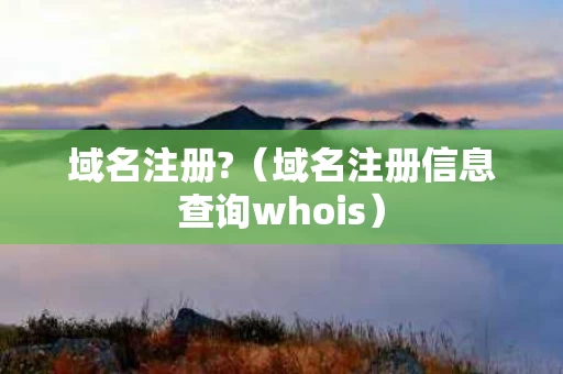域名注册?（域名注册信息查询whois）