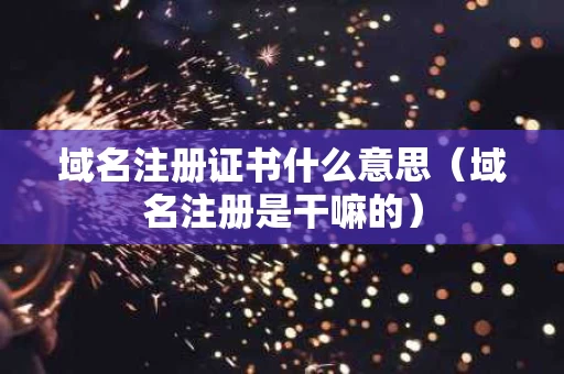 域名注册证书什么意思（域名注册是干嘛的）