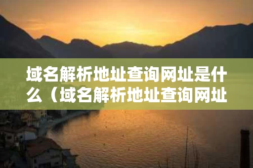 域名解析地址查询网址是什么（域名解析地址查询网址是什么意思）