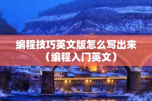 编程技巧英文版怎么写出来（编程入门英文）