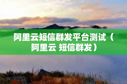 阿里云短信群发平台测试（阿里云 短信群发）