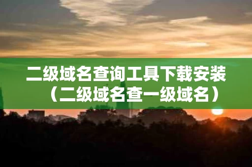 二级域名查询工具下载安装（二级域名查一级域名）