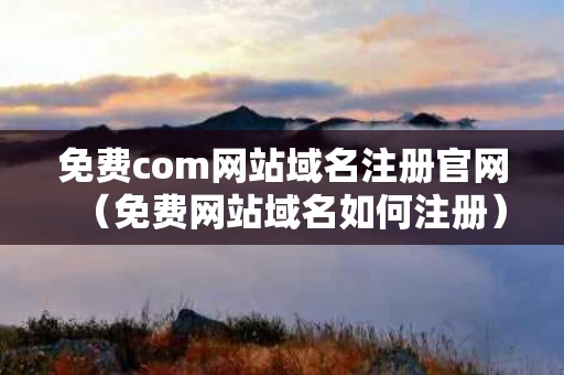 免费com网站域名注册官网（免费网站域名如何注册）
