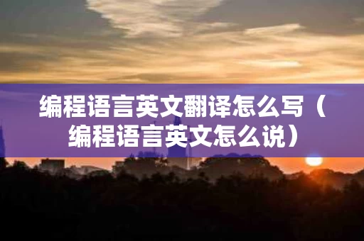 编程语言英文翻译怎么写（编程语言英文怎么说）