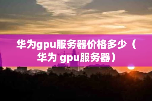 华为gpu服务器价格多少（华为 gpu服务器）