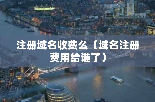 注册域名收费么（域名注册费用给谁了）
