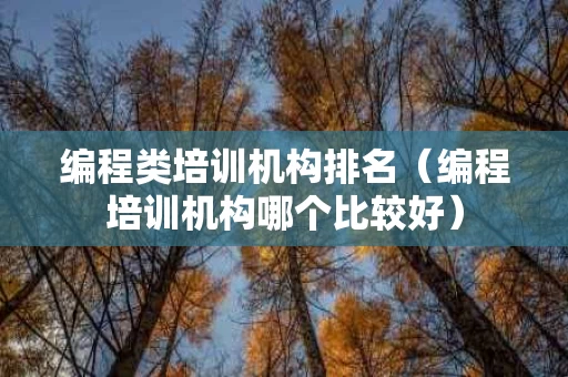编程类培训机构排名（编程培训机构哪个比较好）
