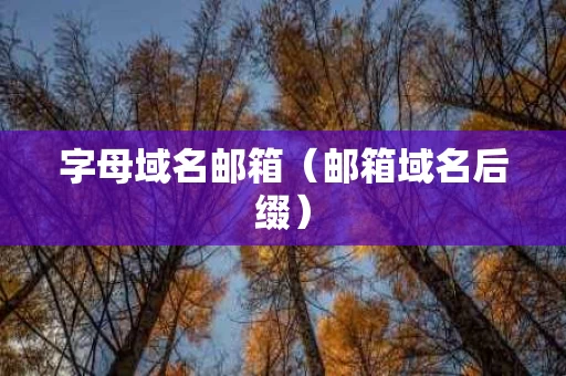 字母域名邮箱（邮箱域名后缀）
