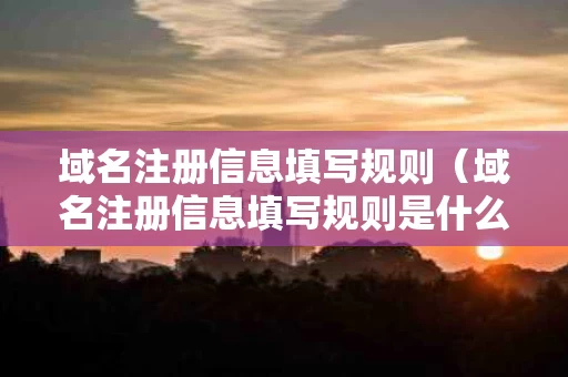 域名注册信息填写规则（域名注册信息填写规则是什么）