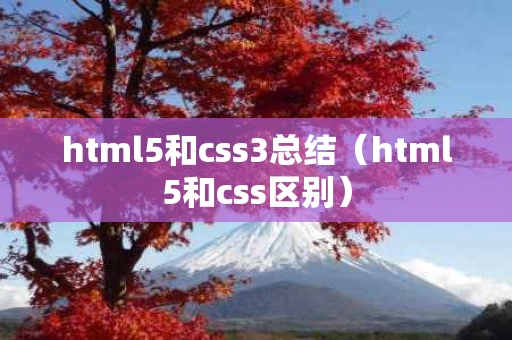 html5和css3总结（html5和css区别）