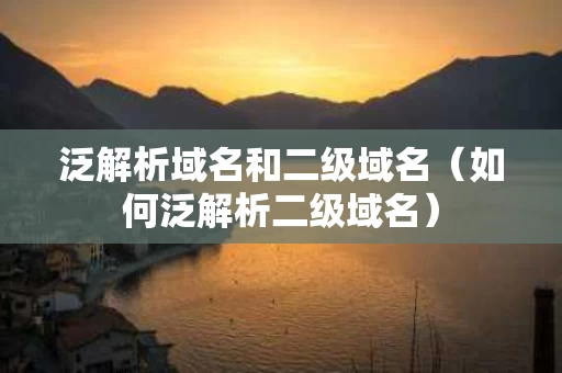 泛解析域名和二级域名（如何泛解析二级域名）