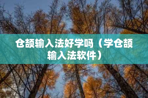 仓颉输入法好学吗（学仓颉输入法软件）