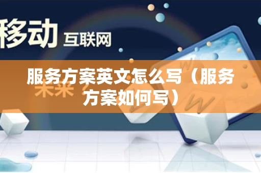 服务方案英文怎么写（服务方案如何写）