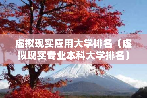 虚拟现实应用大学排名（虚拟现实专业本科大学排名）