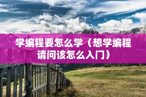 学编程要怎么学（想学编程请问该怎么入门）