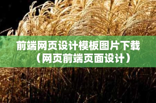 前端网页设计模板图片下载（网页前端页面设计）