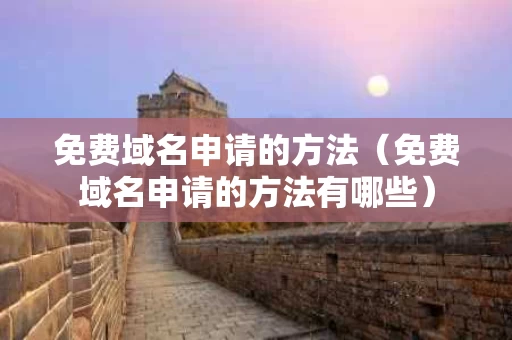 免费域名申请的方法（免费域名申请的方法有哪些）