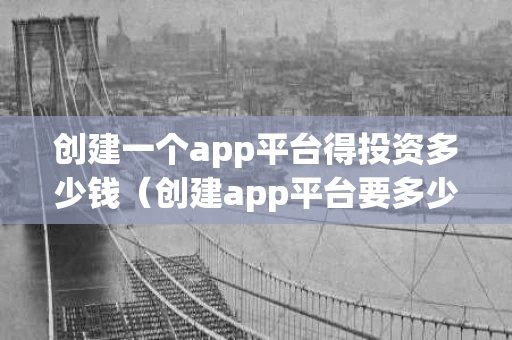 创建一个app平台得投资多少钱（创建app平台要多少钱）
