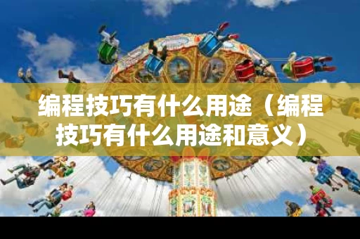编程技巧有什么用途（编程技巧有什么用途和意义）
