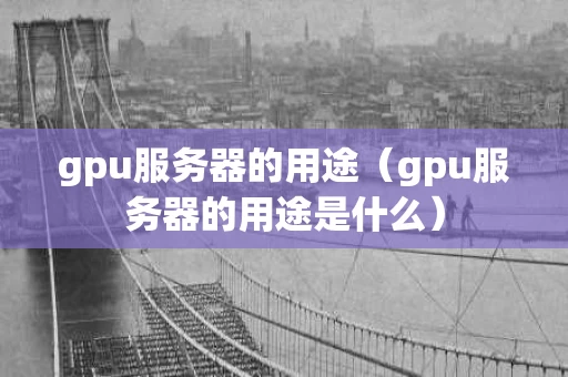 gpu服务器的用途（gpu服务器的用途是什么）