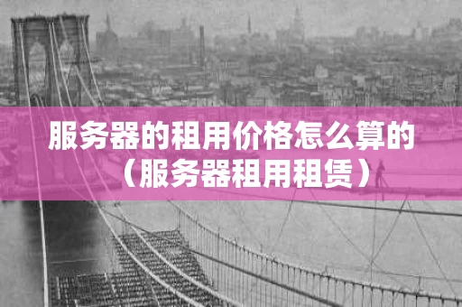 服务器的租用价格怎么算的（服务器租用租赁）