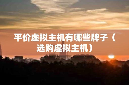 平价虚拟主机有哪些牌子（选购虚拟主机）