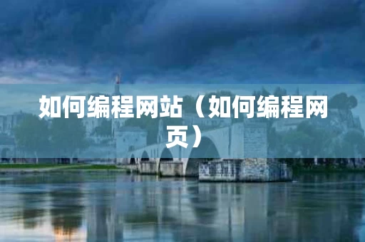 如何编程网站（如何编程网页）