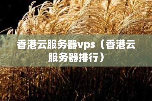 香港云服务器vps（香港云服务器排行）