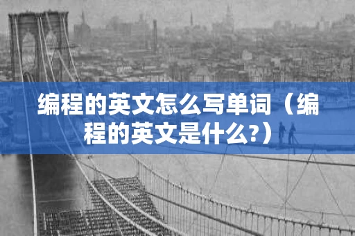 编程的英文怎么写单词（编程的英文是什么?）