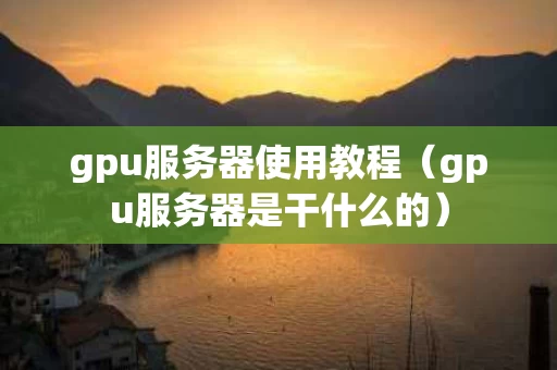 gpu服务器使用教程（gpu服务器是干什么的）